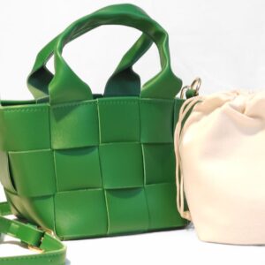 Green Handbag With Bucket Bag Inside