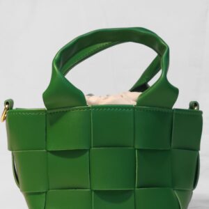 Green Handbag With Bucket Bag Inside